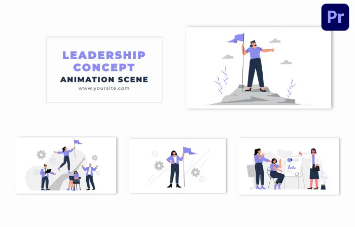 Leadership Concept Flat Vector Animation Scene